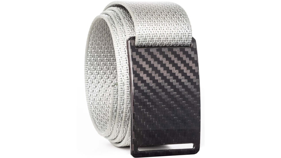 Grip6 Standard Woven Carbon Fiber Buckle w/Silver Strap, Black/Silver, 38, SB-DARKMATTER-ES-SLV-1.5-38