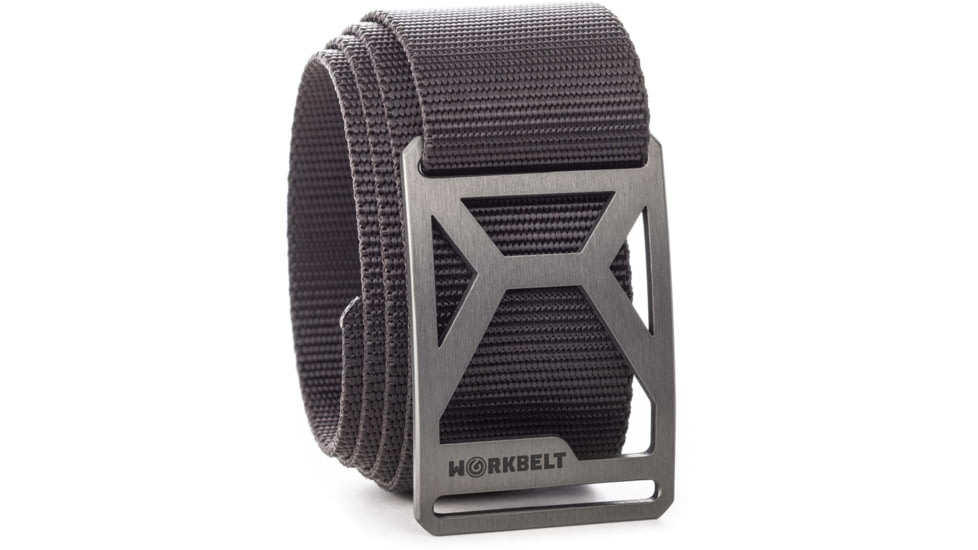 Grip6 Workbelt Pro Grey Buckle w/Black Strap, 40, WB-GNMTL-PRO-WS-COA-1.75-40