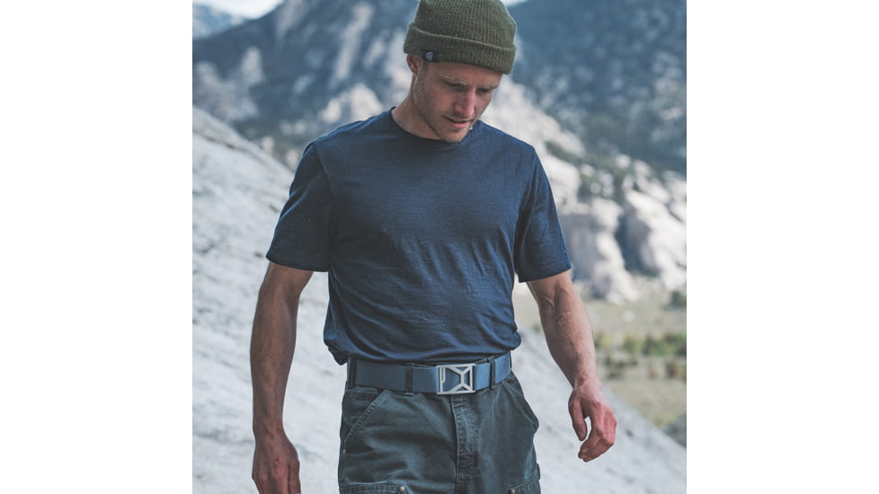 Grip6 Workbelt Pro Silver Buckle w/Navy Strap, 34, WB-GRANITE-PRO-WS-DSK-1.75-34