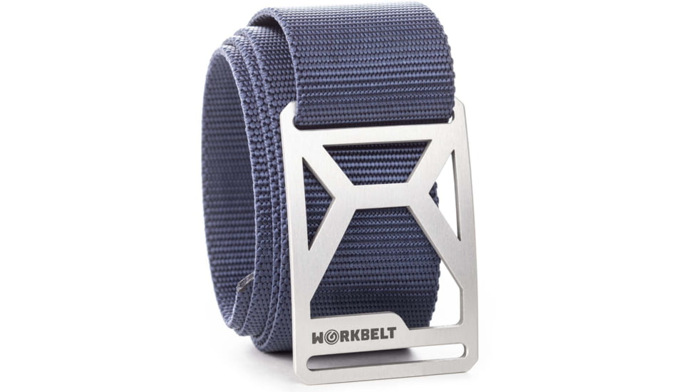 Grip6 Workbelt Pro Silver Buckle w/Navy Strap, 34, WB-GRANITE-PRO-WS-DSK-1.75-34