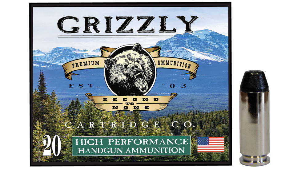 Grizzly Ammo GC10M10 10mmAuto 220gr Full Metal Jacket Flat Point 20 Per Box/10