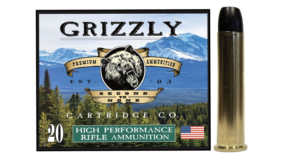 Grizzly Cartridge 45-70 GoveRNment 405 Grain Round Nose Flat Point Pistol Ammo, 20 Rounds, GC45/701