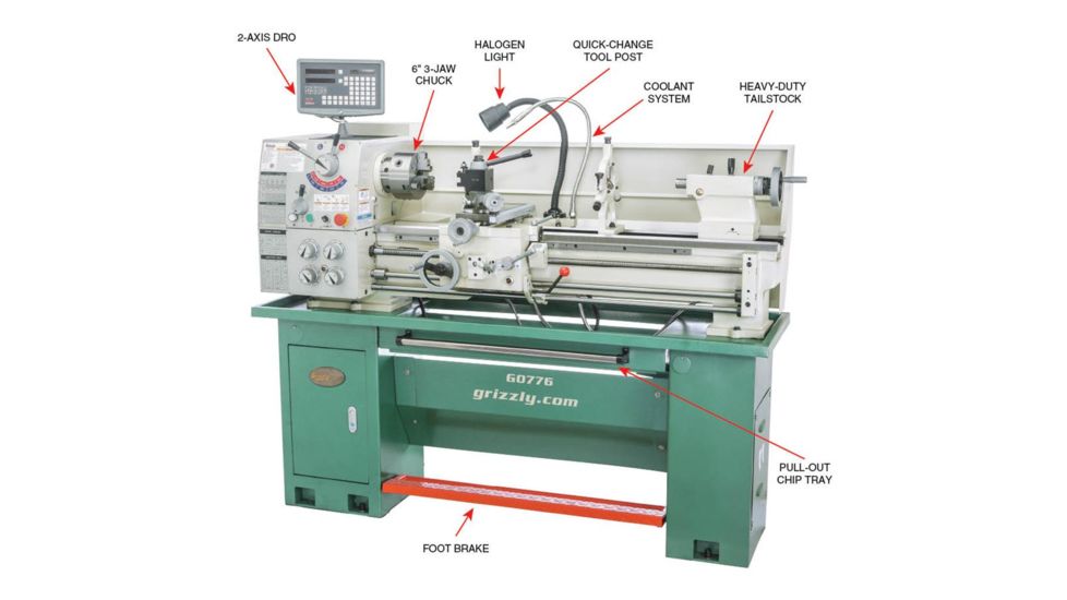 Grizzly Industrial 13in. x 40in. Gunsmithing Lathe with DRO G0776