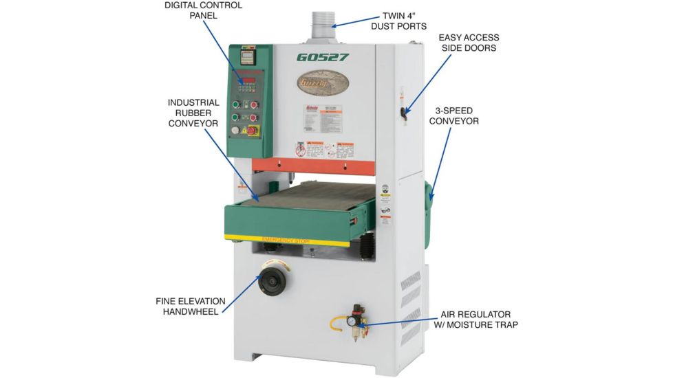 Grizzly Industrial 18in. Wide-Belt Sander 5 HP Single-Phase G0527
