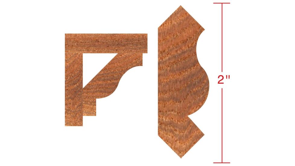 Grizzly Industrial 2-1/2in. Crown Moulding - 1in. Bore C2210