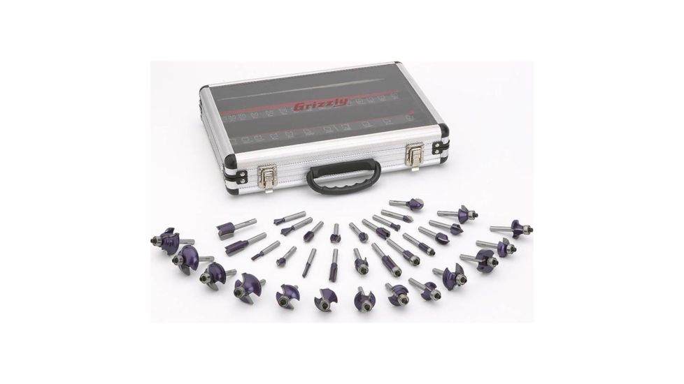 Grizzly Industrial 35 pc. Router Bit Set In Aluminum Case H6159