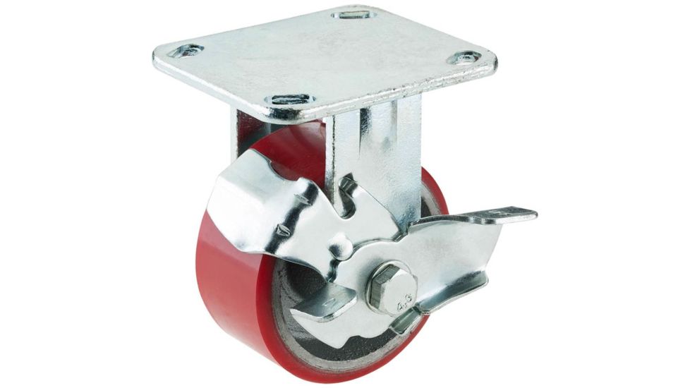 Grizzly Industrial 4in. Heavy-Duty Fixed Caster w/ Brake G8168