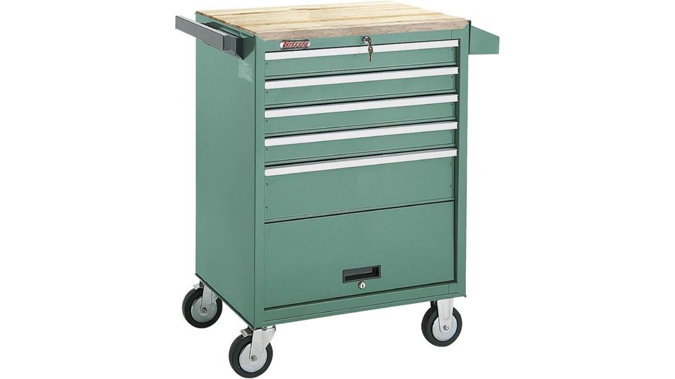Grizzly Industrial 5 Drawer Roll-Cabinet w/ Bulk Storage Compartment H0841