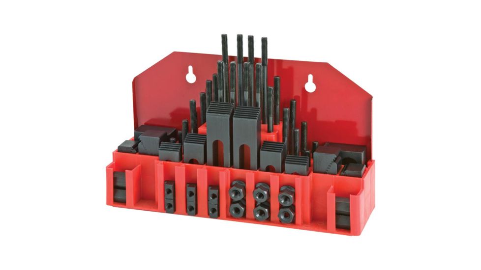 Grizzly Industrial 58 pc Clamping Kit for 5/16in.-18, 3/8in. T-Slot T25250