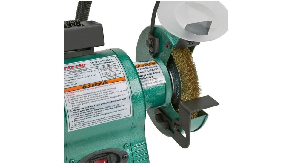 Grizzly Industrial 6in. Bench Grinder with Work Light T24463