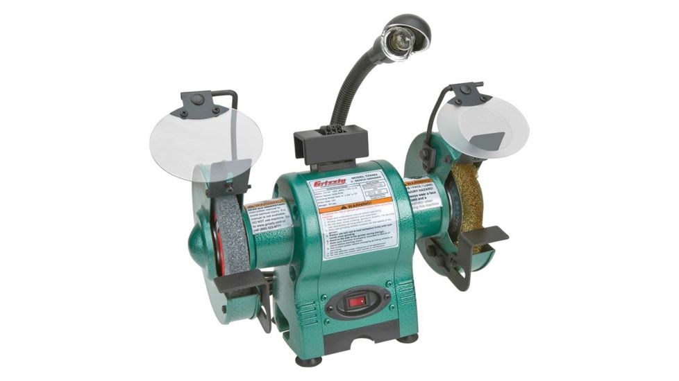 Grizzly Industrial 6in. Bench Grinder with Work Light T24463