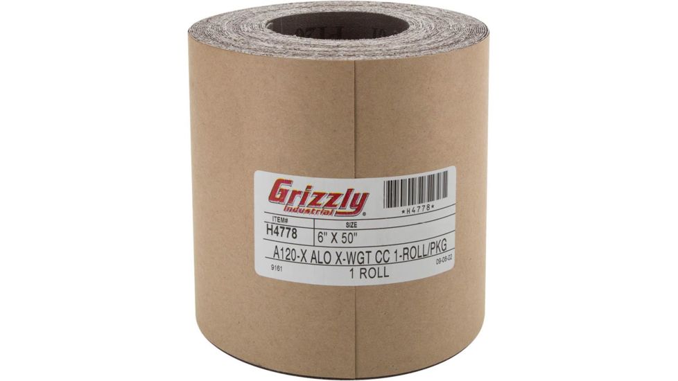 Grizzly Industrial 6in. x 50' Sanding Roll A120 Cloth H4778