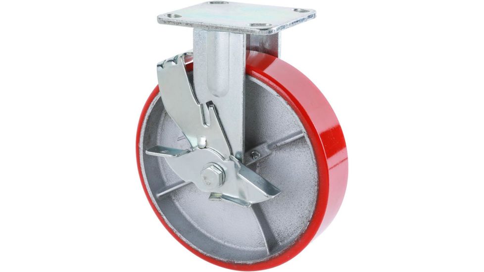 Grizzly Industrial 8in. Heavy-Duty Fixed Caster w/ Brake G8171