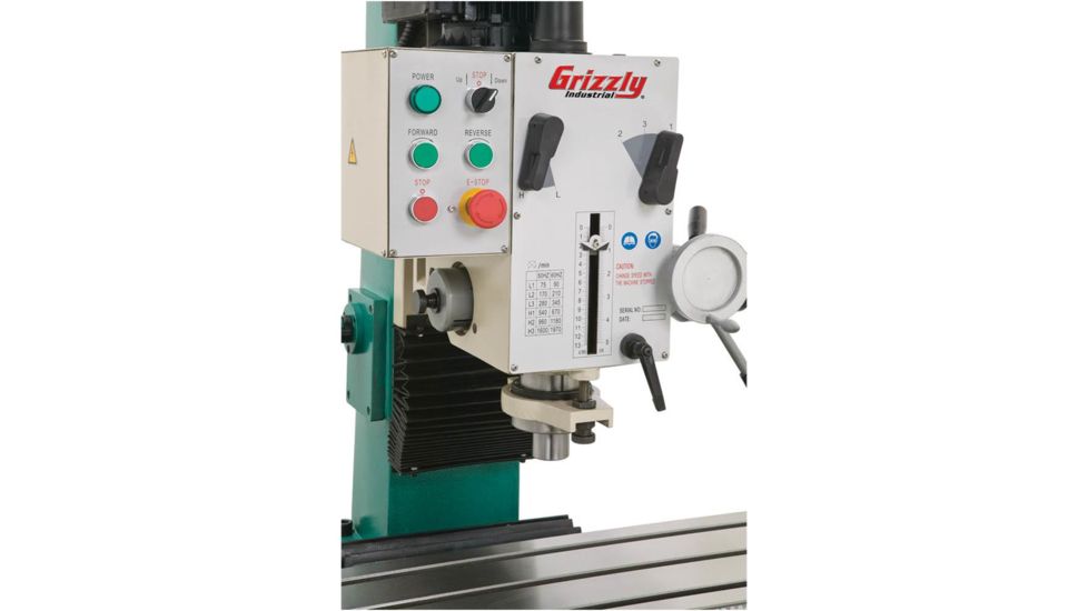 Grizzly Industrial Heavy-Duty Mill/Drill with Stand and Power Feed G0755