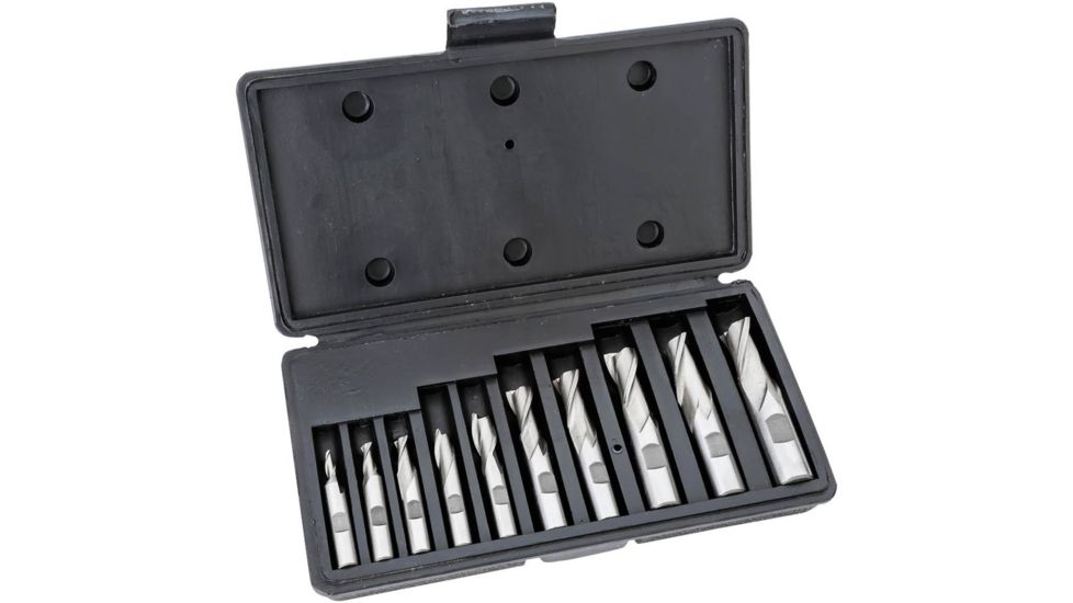 Grizzly Industrial HSS 2 Flute End Mills, 10 pc. Set G9757