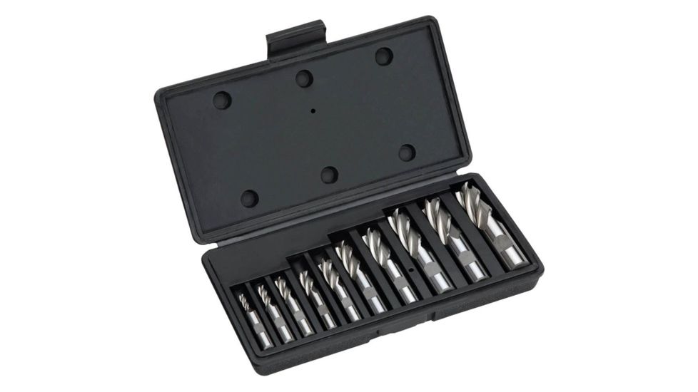 Grizzly Industrial HSS 4 Flute End MIlls, 10 pc. Set G9758