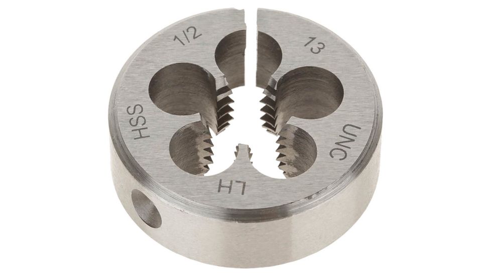 Grizzly Industrial HSS Round Split Die - LH, 1/2in.-13 x 1-1/2in. H0557