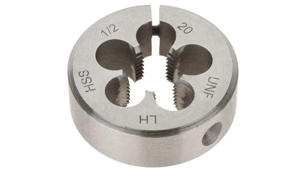 Grizzly Industrial HSS Round Split Die - LH, 1/2in.-20 x 1-1/2in. H0558
