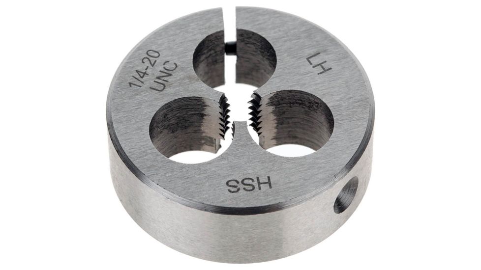 Grizzly Industrial HSS Round Split Die - LH, 1/4in.-20 x 1-1/2in. H0549