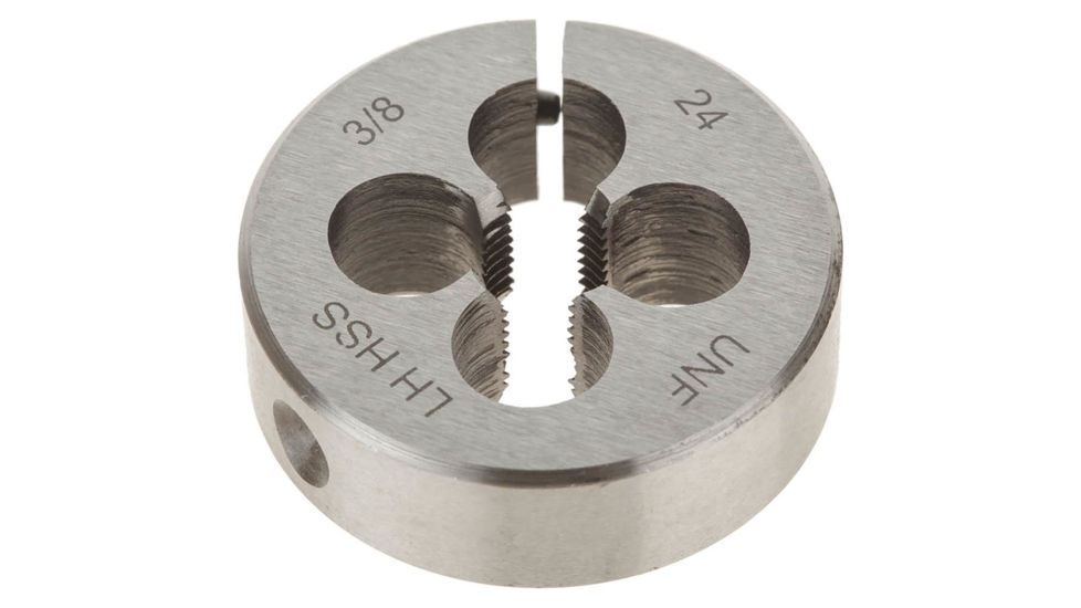 Grizzly Industrial HSS Round Split Die - LH, 3/8in.-24 x 1-1/2in. H0554