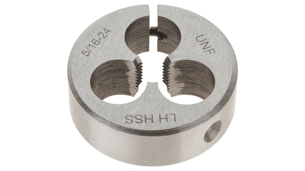 Grizzly Industrial HSS Round Split Die - LH, 5/16in.-24 x 1-1/2in. H0552
