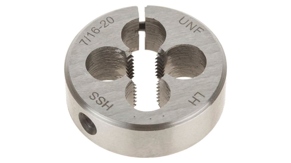 Grizzly Industrial HSS Round Split Die - LH, 7/16in.-20 x 1-1/2in. H0556