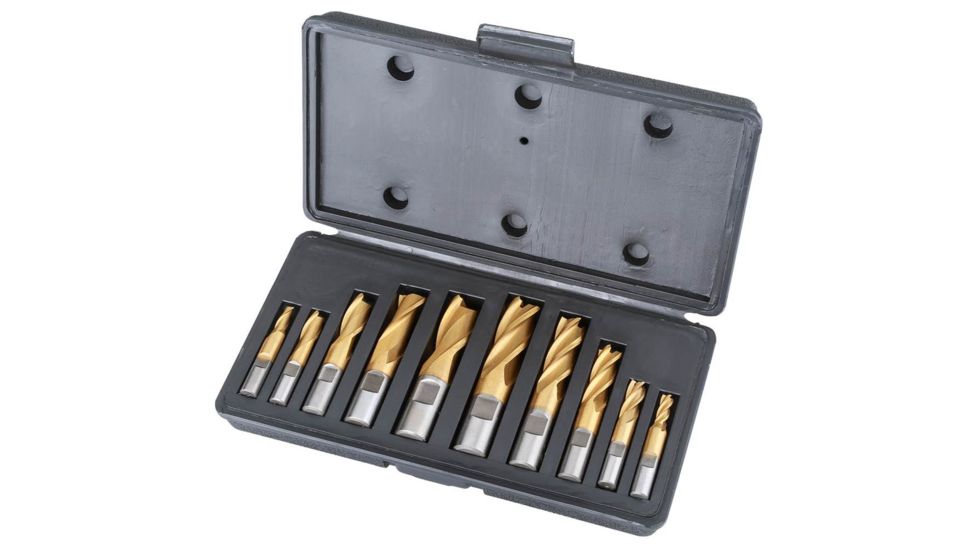 Grizzly Industrial HSS TiN Coated 2 and 4 Flute End Mills, 10 pc. Set G9763