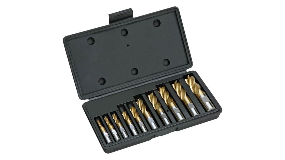 Grizzly Industrial HSS TiN Coated 4 Flute End Mills, 10 pc. Set G9762