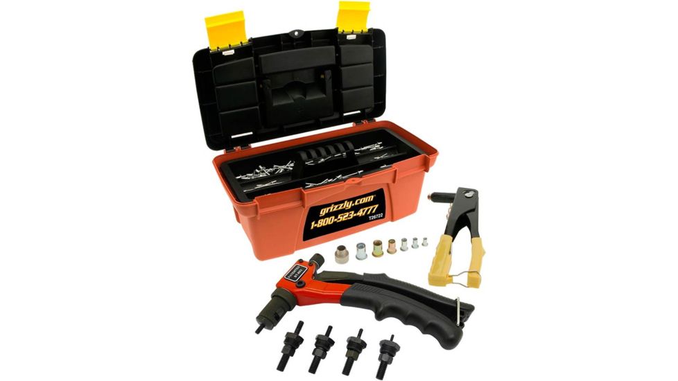 Grizzly Industrial Master Hand Riveter Kit with Storage Case T26722