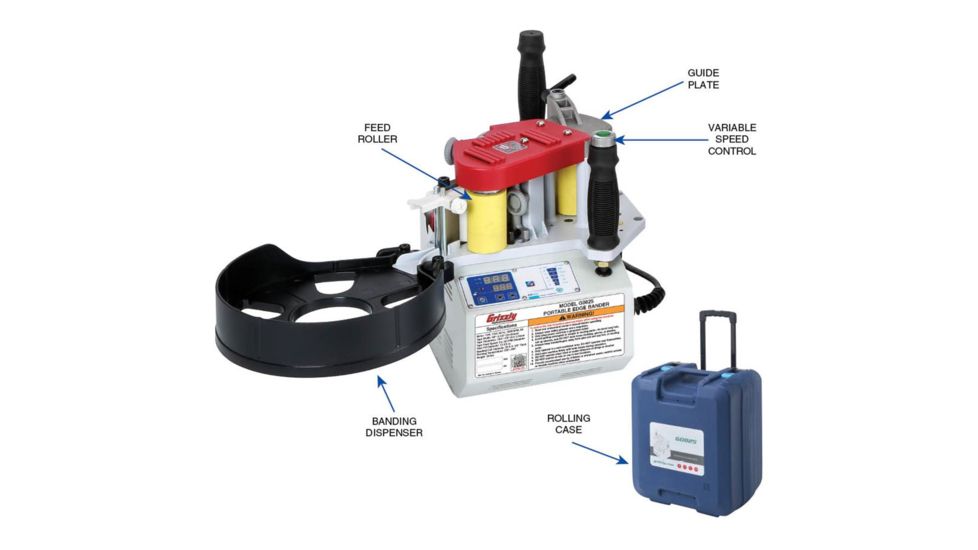 Grizzly Industrial Portable Edgebander with Case and Kit G0825