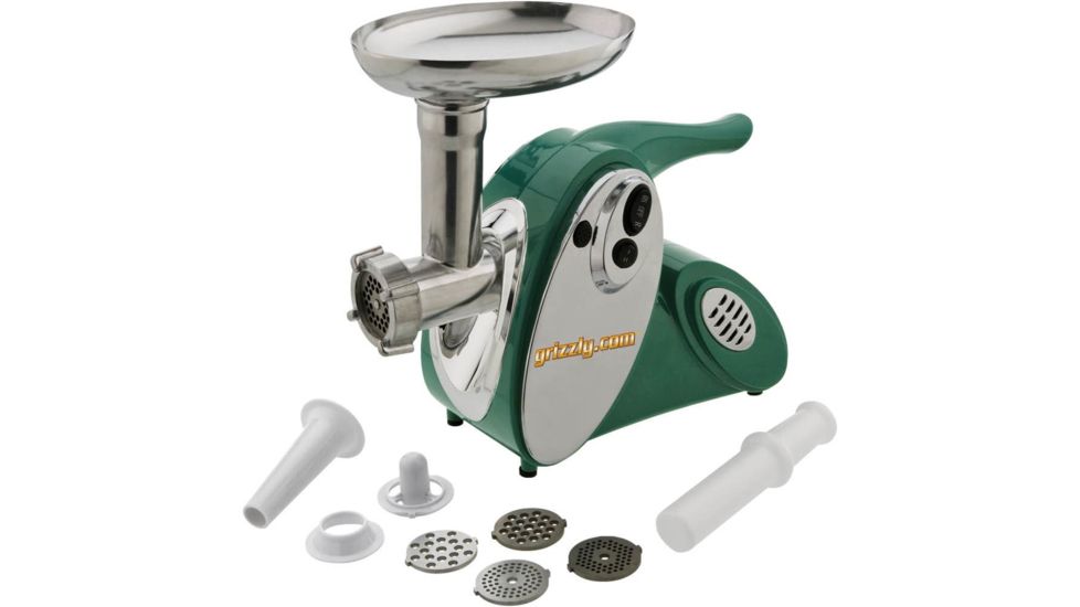 Grizzly Industrial Portable Meat Grinder with Stainless Steel Cutting Plates T25226