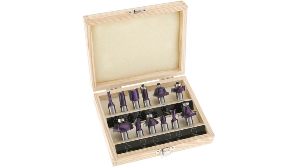 Grizzly Industrial Router Bit 12 pc. Set, 1/2in. Shank H5561