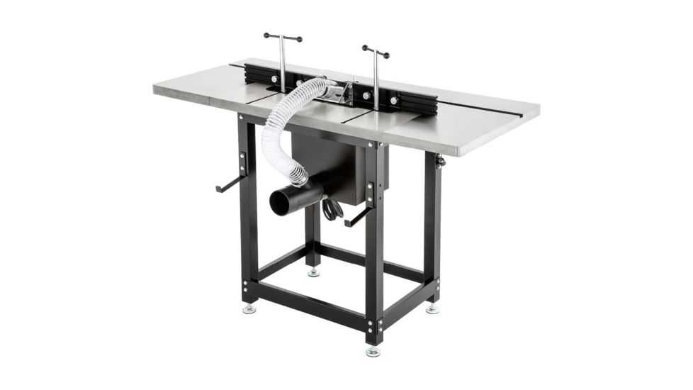 Grizzly Industrial Router Table w/ Lift and Cast Iron Wings, T28781