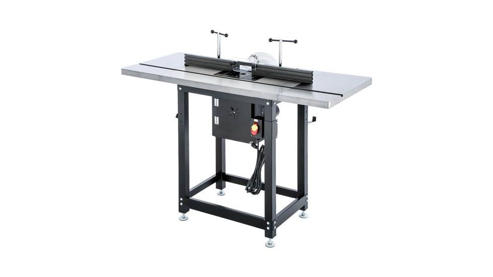 Grizzly Industrial Router Table w/ Lift and Cast Iron Wings, T28781