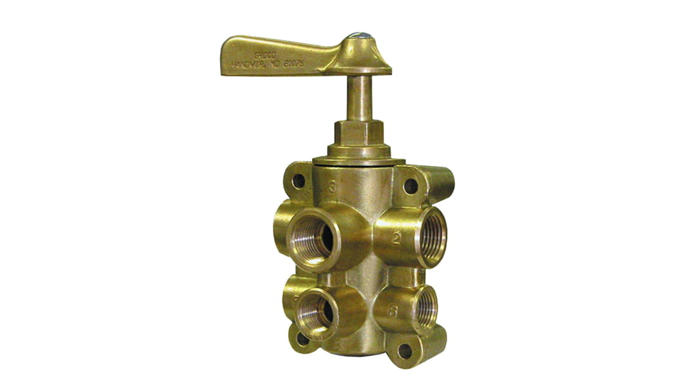 GROCO 6-Port NPT Bronze Fuel Valve 1/2" Main - 3/8" Return 74417