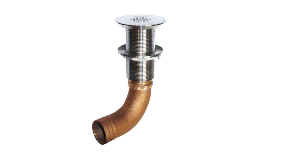 GROCO Hose Barb Stainless Straight Deck Drain 1-1/2" 75397