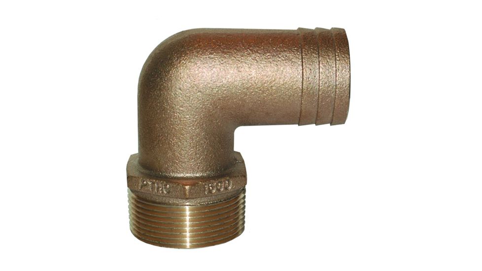 GROCO NPT Bronze 90 Degree Pipe to 1/2"-5/8" ID Hose 1/2" 75259