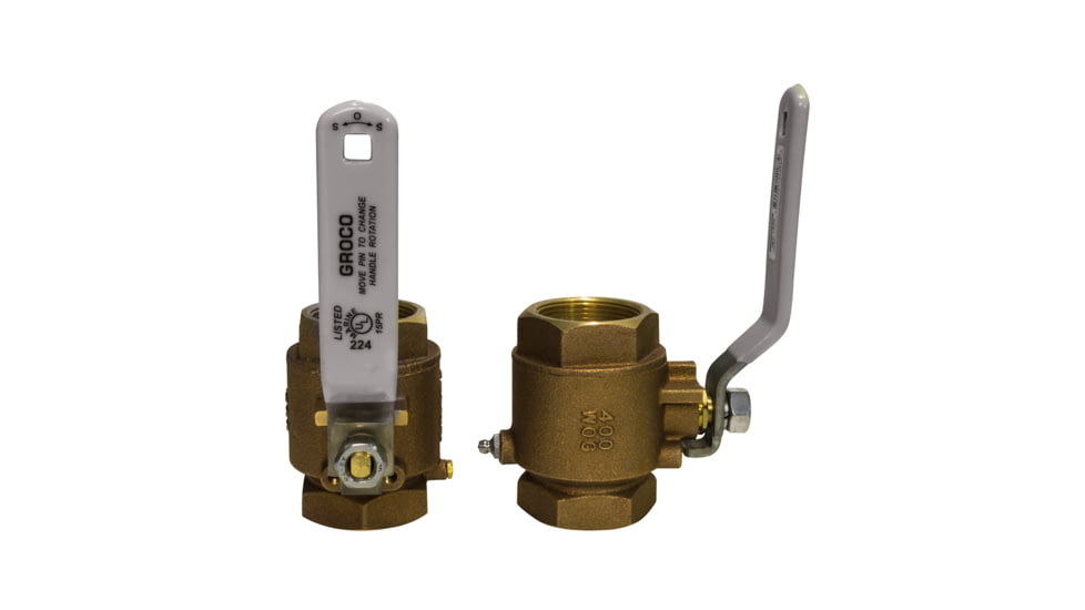 GROCO NPT Bronze In-Line Ball Valve 1-1/2" 74192