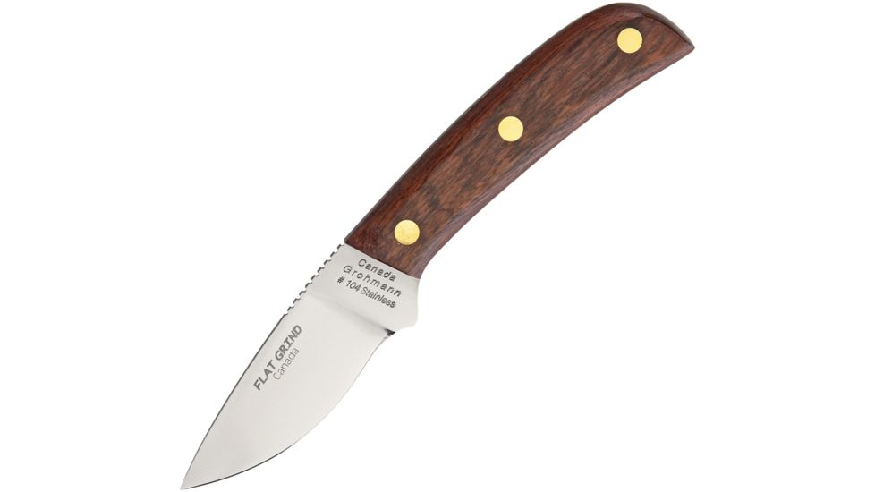 Grohmann Mini Skinner Fixed Blade Knife, 2.75in, Brown, Wood Handle GR104SF
