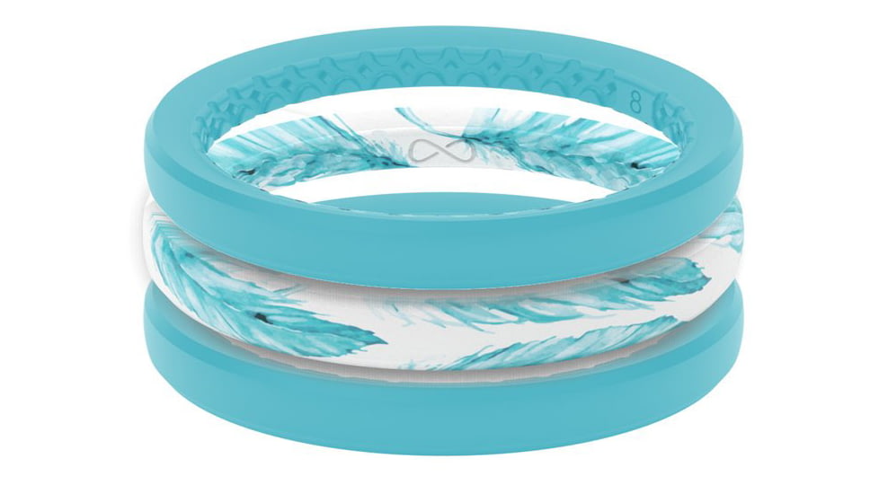 Groove Life Air Feather Silicone Ring - Stackable, Turquoise, 05, 33643