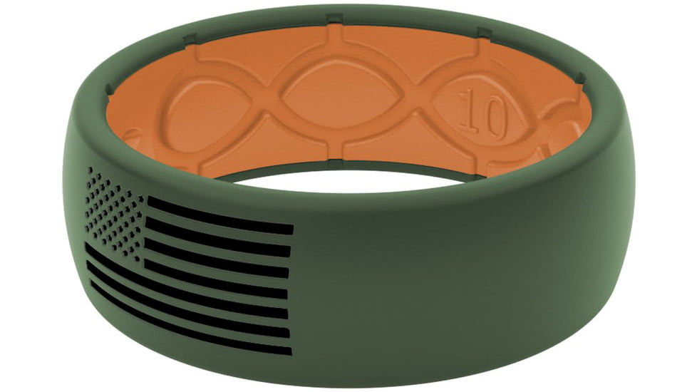 Groove Life America Moss Flag Silicone Ring, Green/Black, 08, 13955