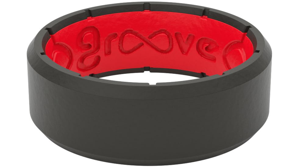 Groove Life Edge Silicone Ring, Black/Red, 09, 32691