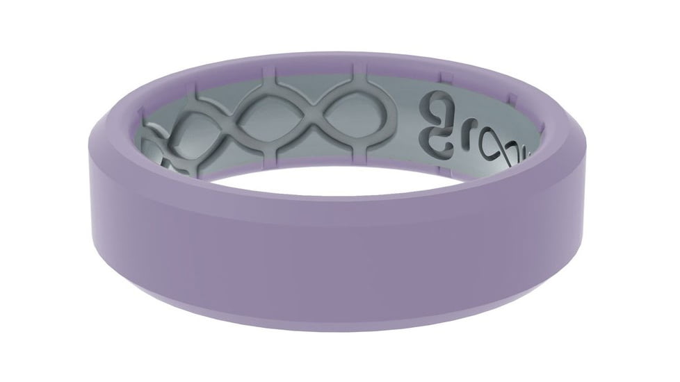 Groove Life Edge Thin Hydrangea Silicone Ring, Purple, 05, 52261