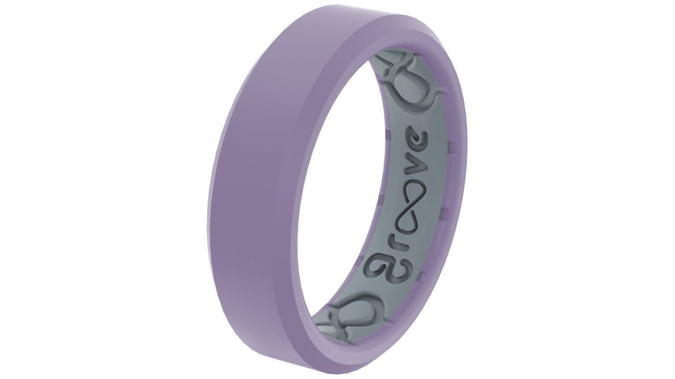 Groove Life Edge Thin Hydrangea Silicone Ring, Purple, 05, 52261