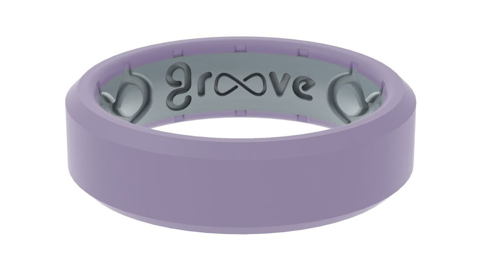 Groove Life Edge Thin Hydrangea Silicone Ring, Purple, 05, 52261