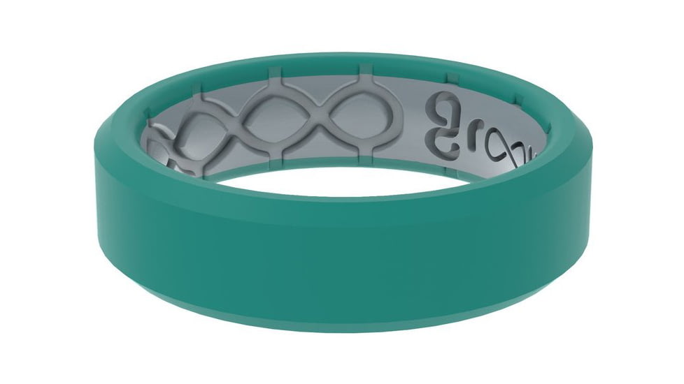 Groove Life Edge Thin Laguna Silicone Ring, Teal, 05, 51783