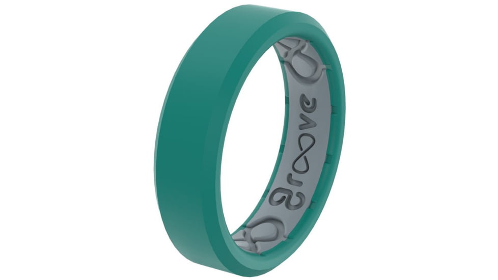 Groove Life Edge Thin Laguna Silicone Ring, Teal, 05, 51783