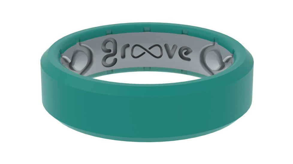 Groove Life Edge Thin Laguna Silicone Ring, Teal, 05, 51783