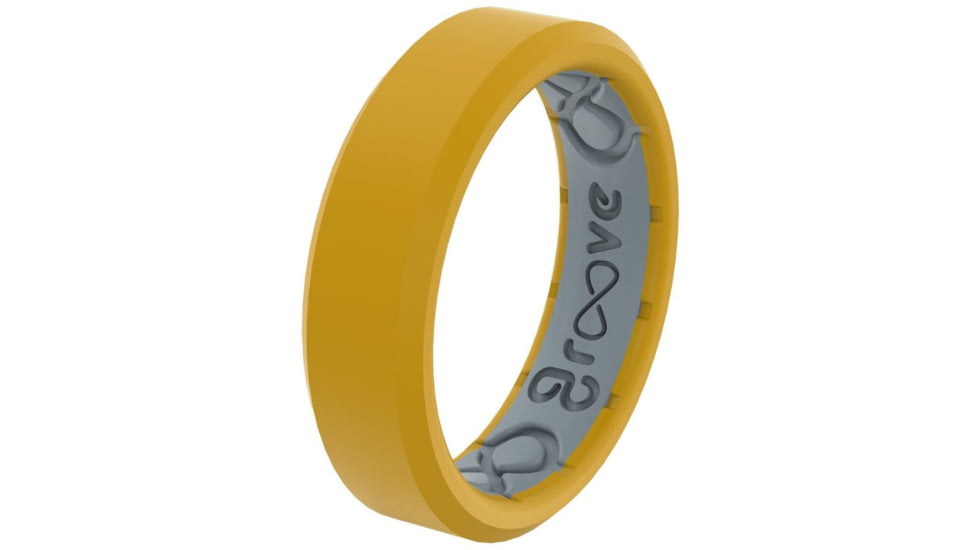 Groove Life Edge Thin Marigold Silicone Ring, Gold, 06, 52346