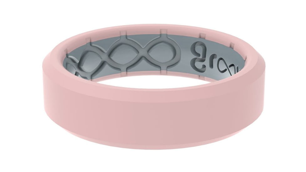 Groove Life Edge Thin Rose Quartz Silicone Ring, Pink, 08, 52506